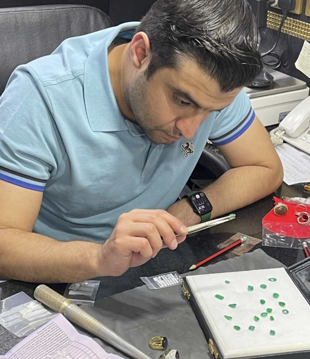 Our founder at our factory