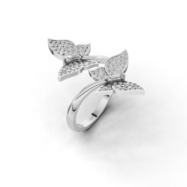 18K Gold Double Butterfly Diamond Ring (Customizable)