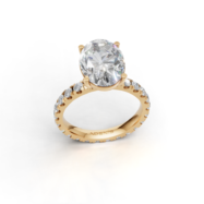 18K Gold Oval Diamond Statement Ring