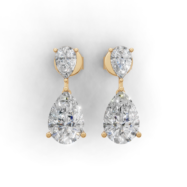 18K Gold Pear Diamond Earrings – 3.74CT
