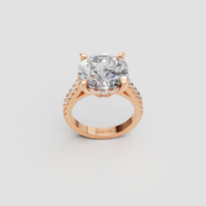 18K Gold Round Brilliant Diamond Ring
