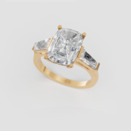 18K Gold Cushion Diamond Ring
