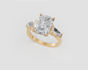 18K Gold Cushion Diamond Ring