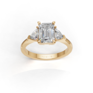 18K Gold Princess Cut Modern Classic Diamond Ring