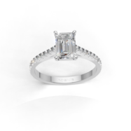 18K Gold Emerald Cut Solitaire Ring