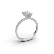 18k Gold Elegant Step-Cut Solitaire Ring