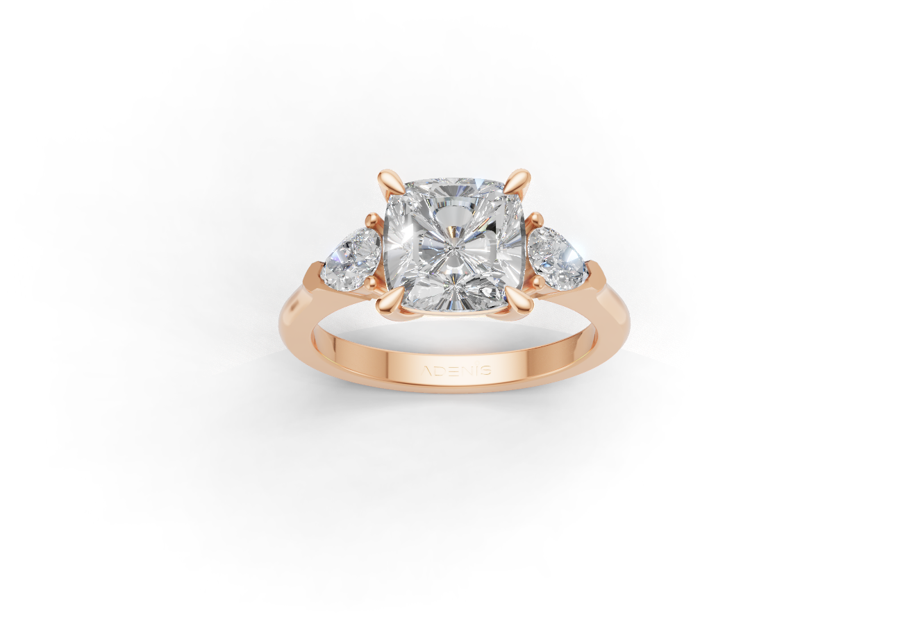 18K Gold Princess Cut Trilogy Diamond Ring 18K Gold Princess Cut Trilogy Diamond Ring