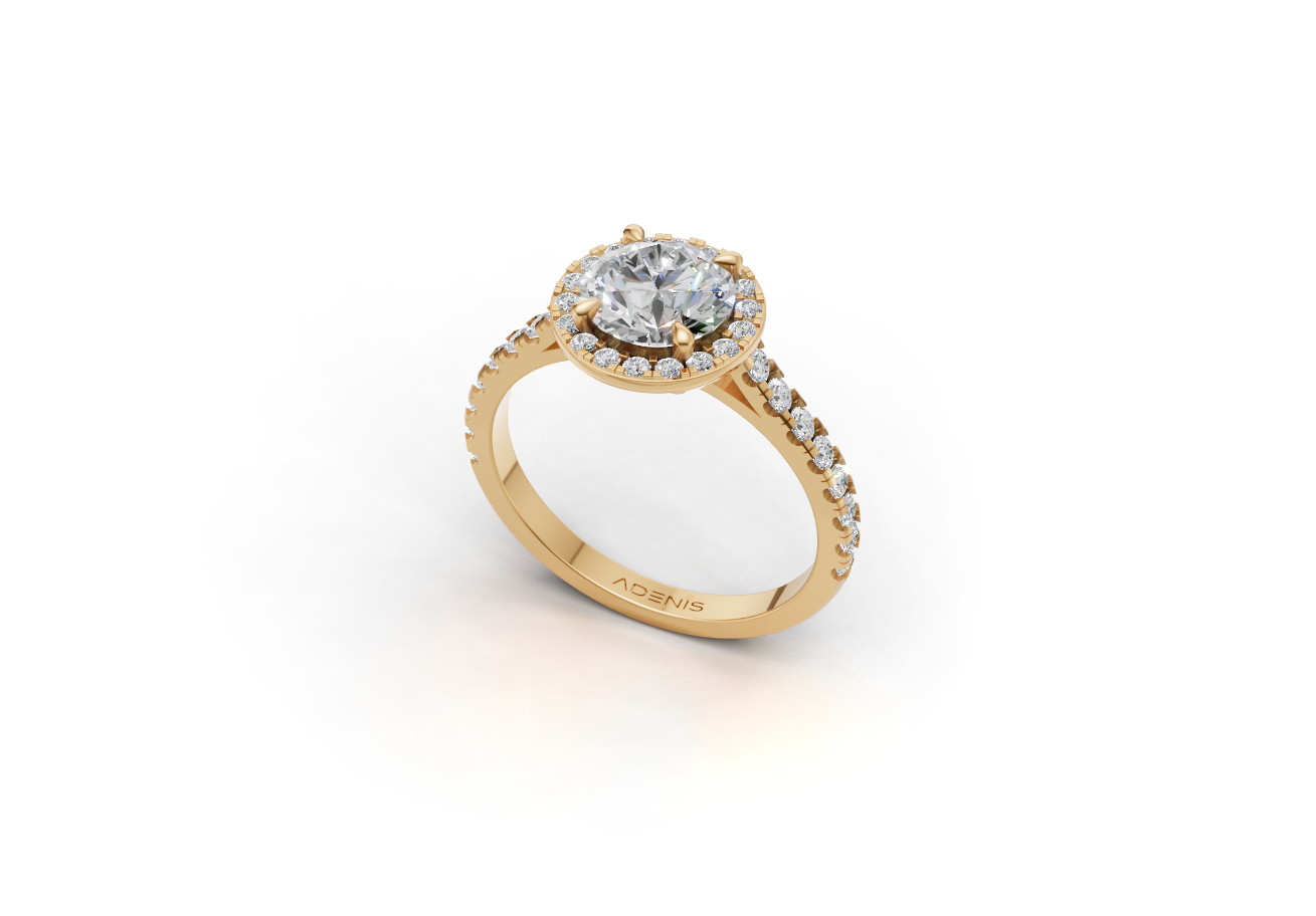 18k Gold Classic Halo Diamond Ring 18k Gold Classic Halo Diamond Ring