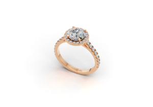 18k Gold Classic Halo Diamond Ring