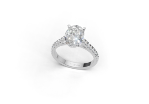 18k Gold Oval Solitaire Ring