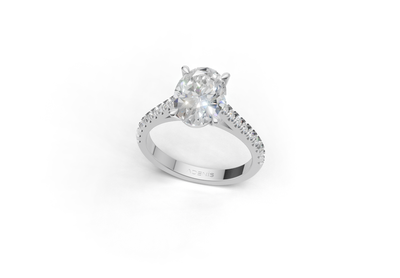 18k Gold Oval Solitaire Ring