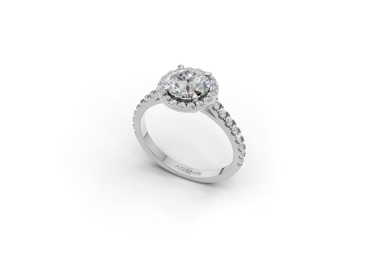 18k Gold Classic Halo Diamond Ring 18k Gold Classic Halo Diamond Ring