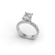 18K Gold Oval Diamond Ring – 4CT