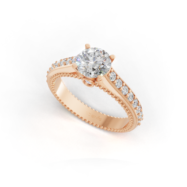 18K Gold Round Diamond Ring – 1.20CT