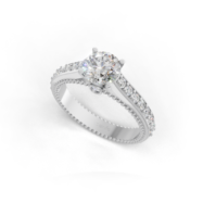18K Gold Round Diamond Ring – 1.20CT