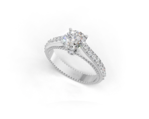 18K Gold Round Diamond Ring – 1.20CT