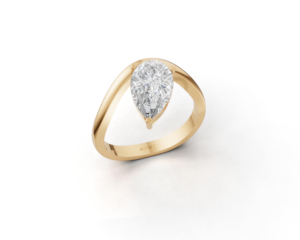 18K Gold Pear Diamond Ring – 1.90CT