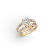 18K Gold Round Diamond Ring – 2.8CT