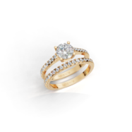 18K Gold Round Diamond Ring – 2.8CT